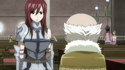 Erza fait son compte-rendu à Makarof concernant Minerva.png