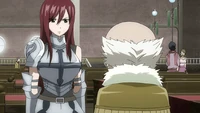 Erza fait son compte-rendu concernant Minerva à Makarof