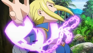 Virgo utilisant la Magie des Chaines contre Lucy