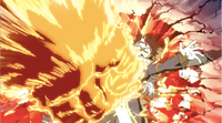 Natsu se fait attaquer par un poing de feu