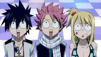 Grey, Natsu et Lucy tombent sur un parc d'attraction