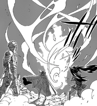 Laxus watches Zirconis' departure