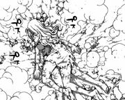 Mirajane inconsciente recouvre le corps protégé de lisana