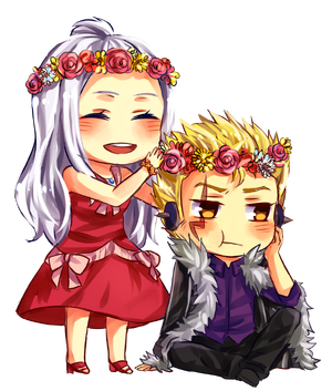 Mirajane and laxus for zinniasnowdrop by zinniasnowdrop-d6lwnzu