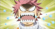 Natsu criant sur Makarof