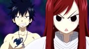 Grey et Erza énervés par Natsu