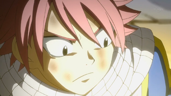 Natsu devant le feu de Gerald