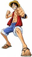 Luffy's attire in the Skypiea Arc.