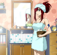 Erza in the bathroom.