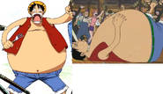 Fat Luffy during the Misty Peak Arc.
