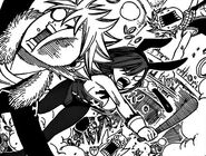 Erza attacking Natsu and Haru