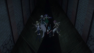 Yukino falls through the trap floor