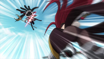 Erza's twin-bladed attack