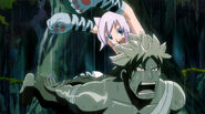 Lisanna almost gets hit by Elfman under Kain's control