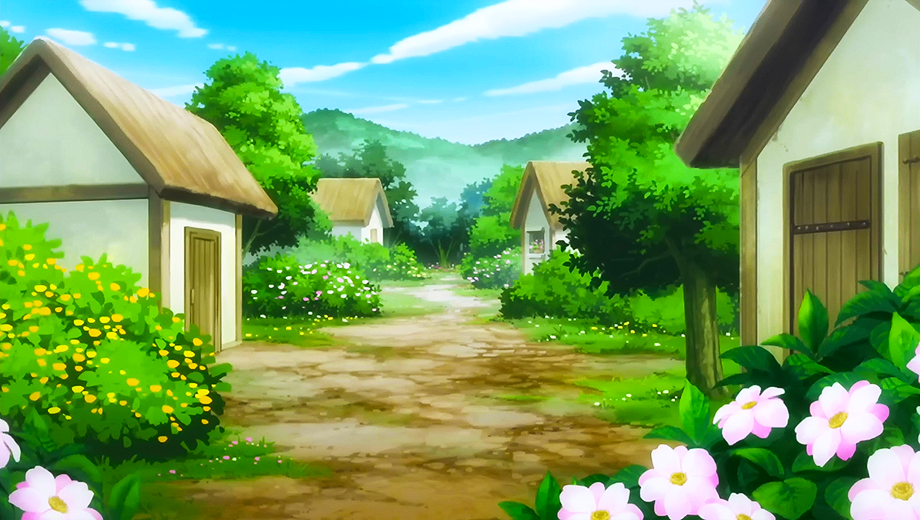 Anime background landscape wallpaper old village, old city, old street.  Stock Illustration | Adobe Stock