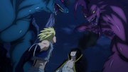 Dragones Gemelos vs. Scissor Runner y Levia