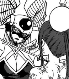 Erza interrogando Kyôka.