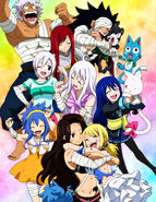 Fairy Tail celebrates their victory over Grimoire Heart