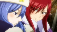 Erza cheering Juvia up