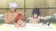 Gajeel in the hot springs