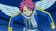 Happy carries Natsu