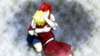 Erza hugs Shô