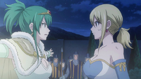 Hisui and Lucy argue about the gate