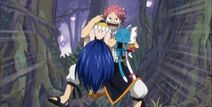 Natsu llega con wendy donde erza