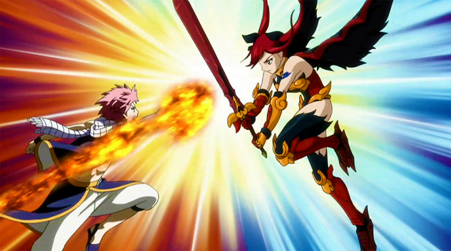 natsu and erza fighting