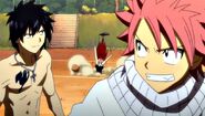 Natsu sees Erza fall