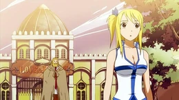 Lucy y su padre se despiden