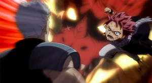 Natsu attacks Byro