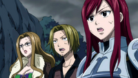 Erza's team see the defeated mage