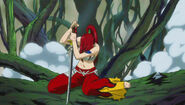 Erza recovers from Azuma's attack