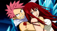 Natsu saves Erza