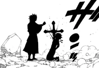 Larcade stabs Sting with his cross