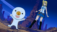 Plue is summoned by Lucy
