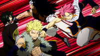 Natsu y Gajeel golpean a Sting y Rogue