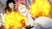 Makarov watches in shock as Natsu tries to revive Erza