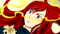 Erza is defeated by a Point Blank Ecstasy