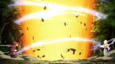 Suzaku y Selene colisionan hechizos