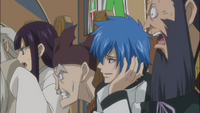 Siegrain and Ultear watch Natsu a trick