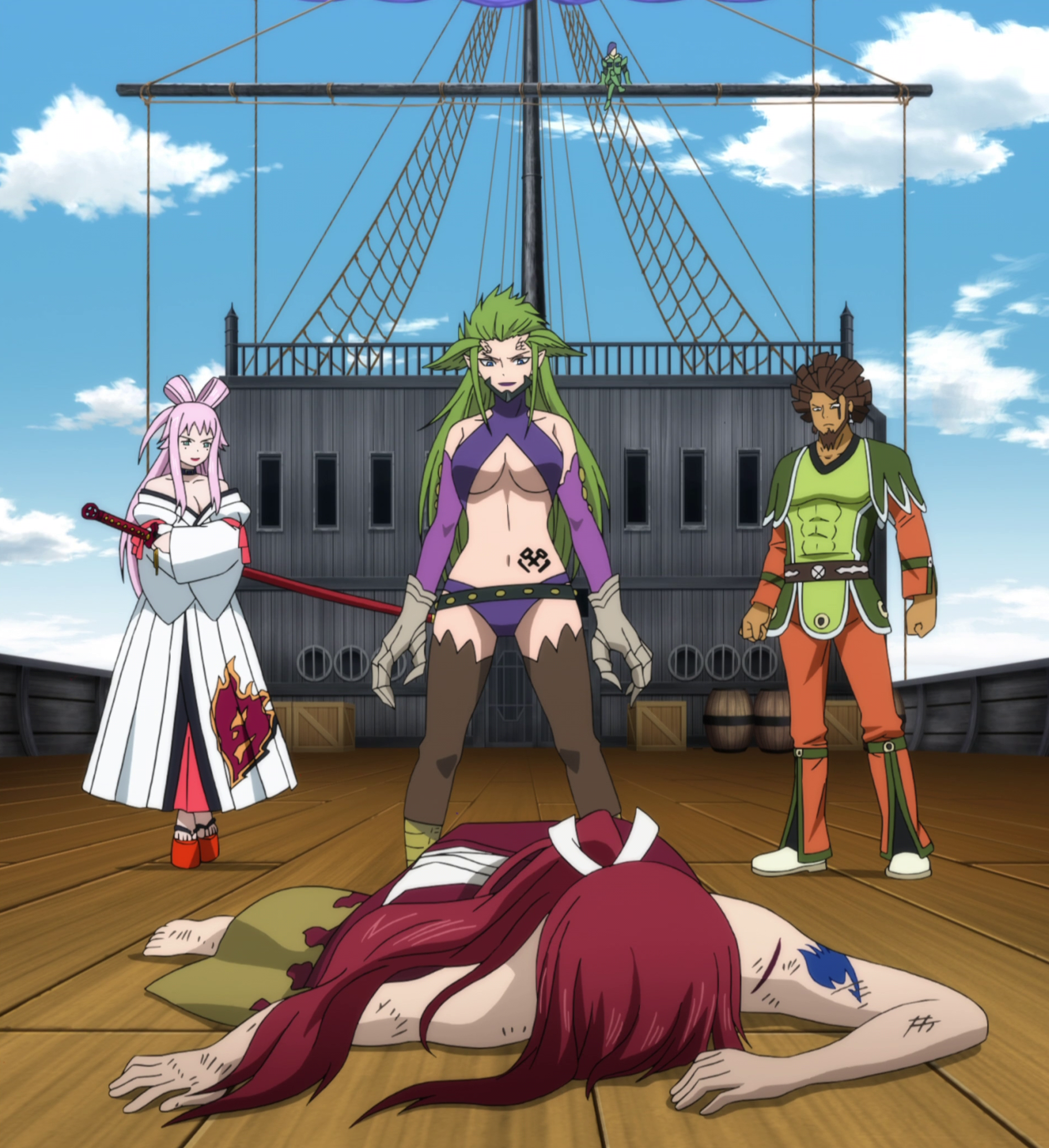 Erza Scarlet Kagura Mikazuchi Jellal Fernandes Vs Neinhart Fairy Tail Wiki ...