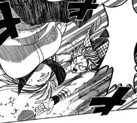 Natsu saves Lucy