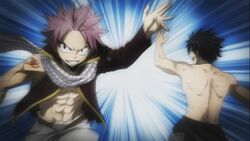 Natsu y Gray intercambian objetivos