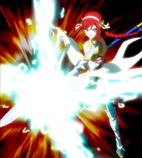 Erza using Lighting Armor Staff