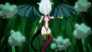 Mirajane deflects Kamika's Paper Shuriken