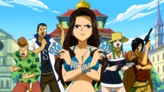 Cana leads Fairy Tail's defenses against the Shades