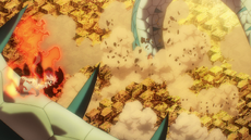Natsu derriba al Dios Dragón del Agua