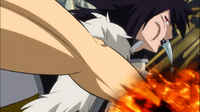 Natsu punching Midnight